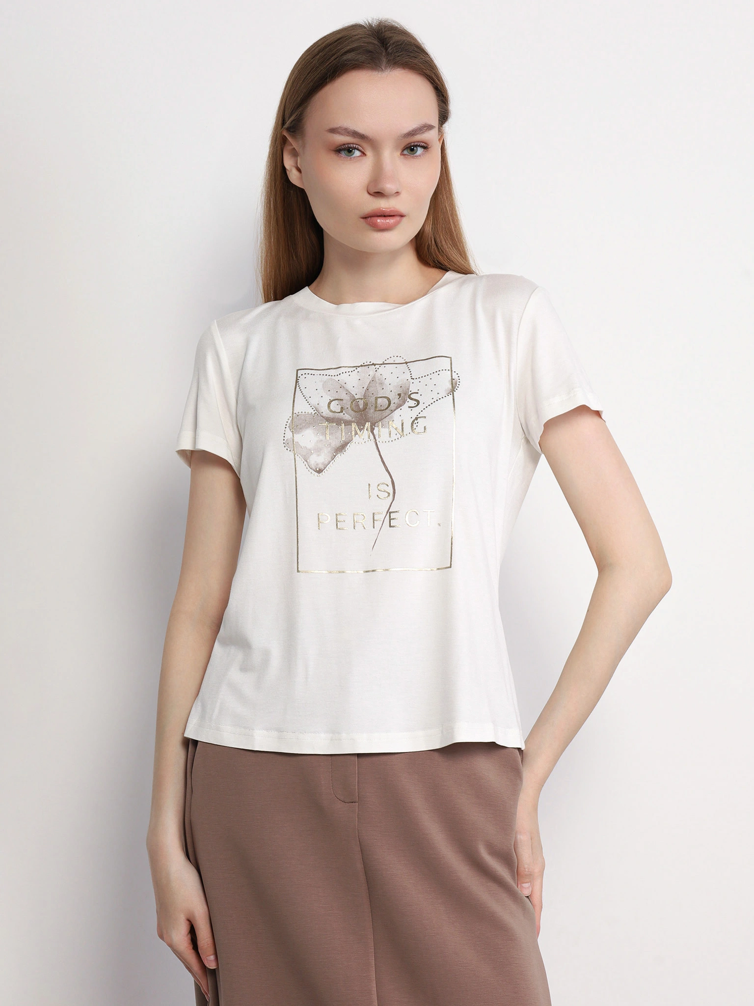 Футболка прямого кроя с принтом